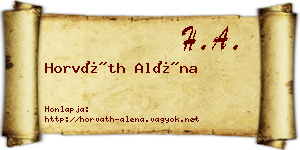 Horváth Aléna névjegykártya